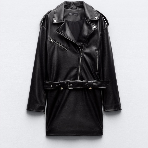 NWT zara faux leather zippered dress - Picture 4 of 7